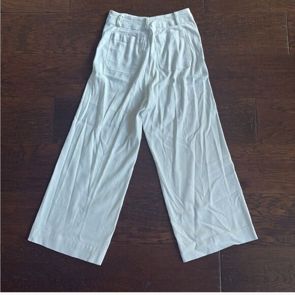 Sailor Wide-Leg Cropped White Pants Size XSMALL - Picture 2 of 6